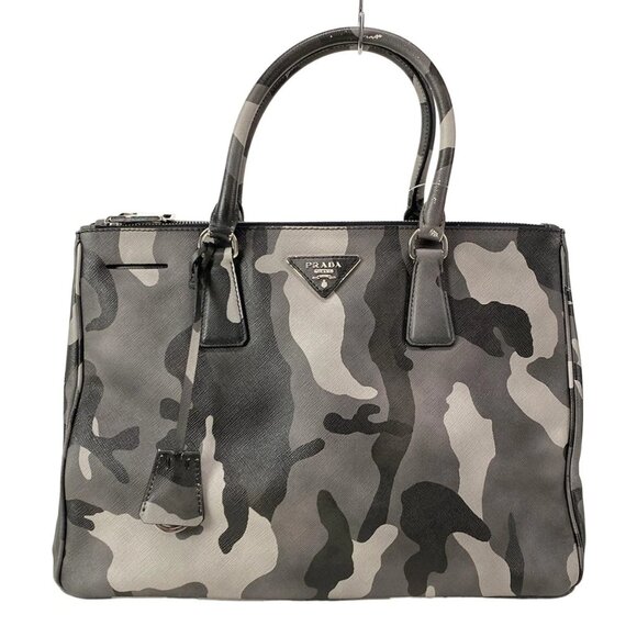 PRADA Galleria Dark Gray Gray Black Saffiano Leather - Handbag 663-080125 - Picture 1 of 14